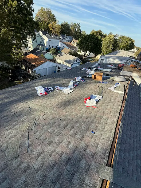 Seamless aluminum gutter installation with gutter guards in Bucks County PA